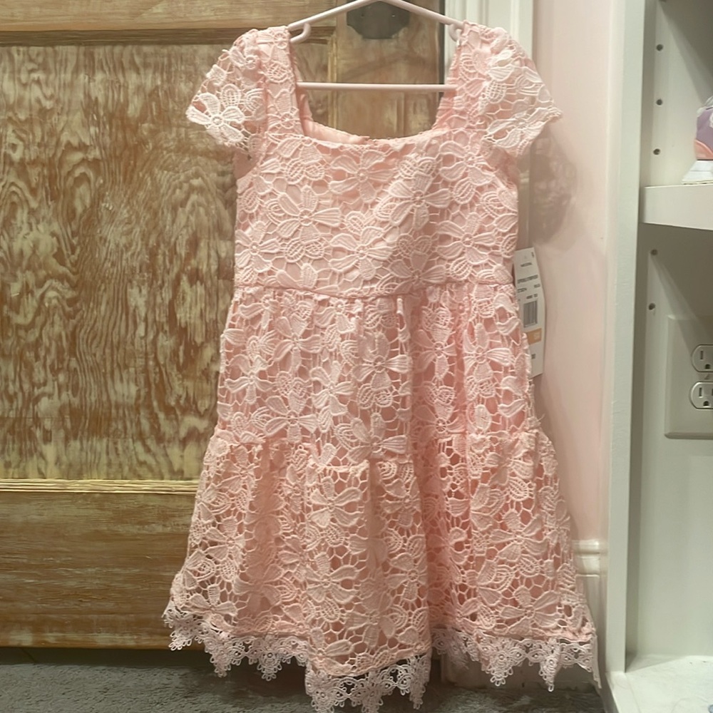 EASTER!!!! Rare Editions Pink Flutter Sleeve Sundress